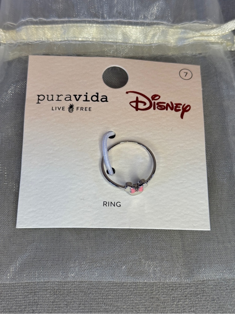 Pura Vida Disney Delicate Minnie Mouse Ring, Size 7 - Picture 15 of 16
